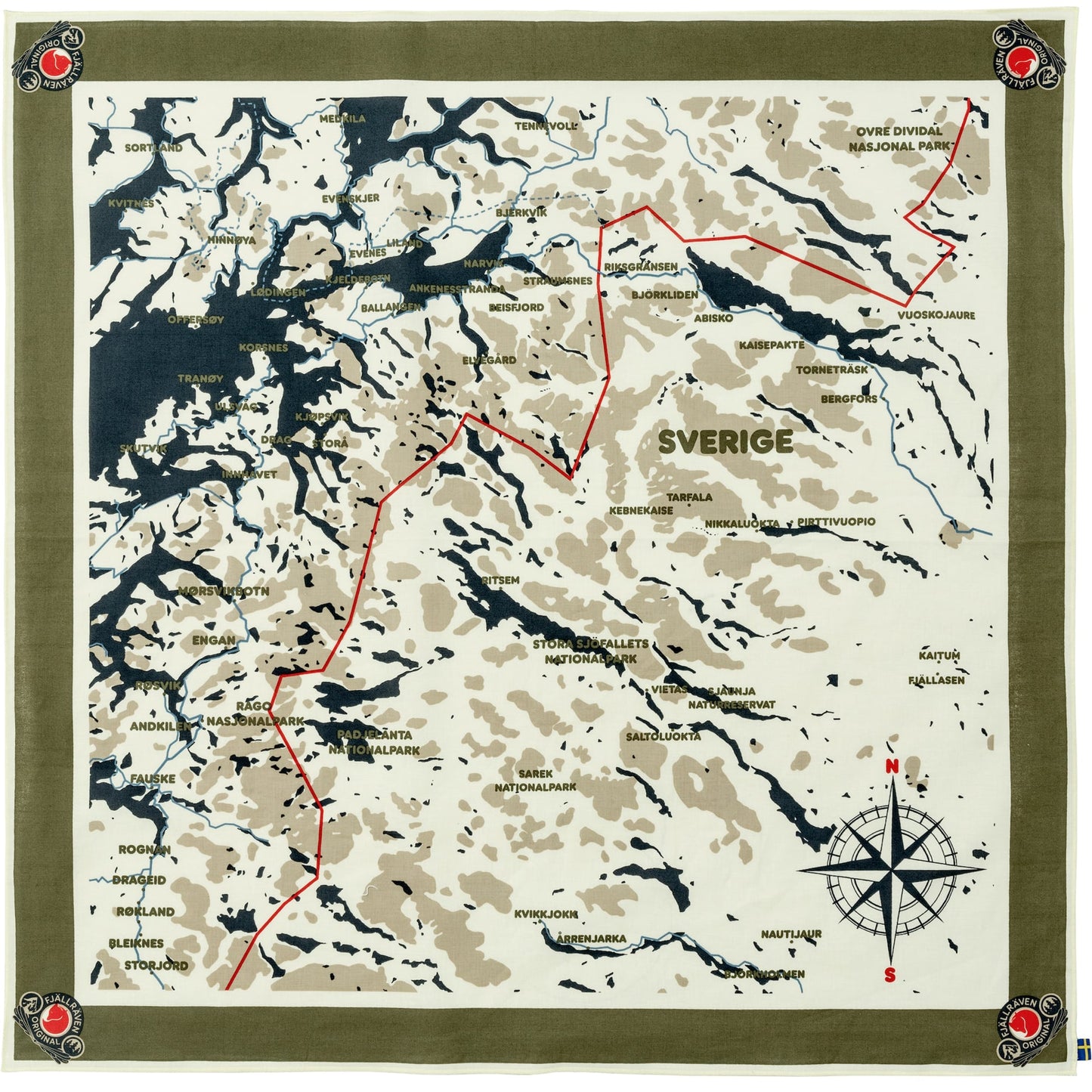 SWEDISH CLASSIC MAP SCARF - US 1553